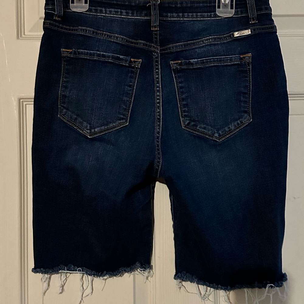 KanCan Women's High Waist Denim Shorts - Dark Blue